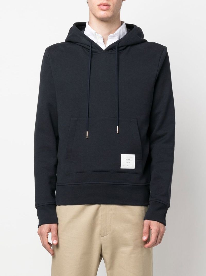 Blue Floral Embroidered Hoodie