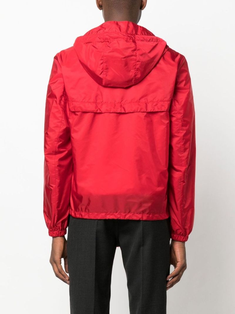 Red Re-nylon Hooded Windbreaker Jacket