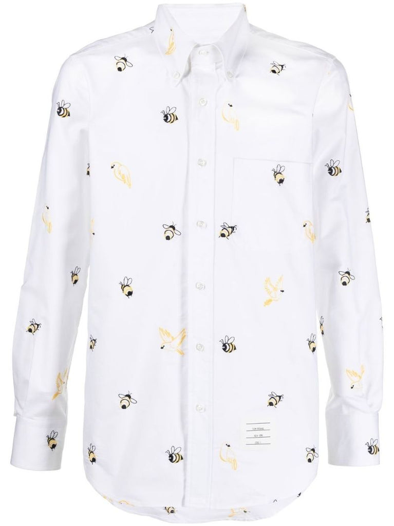 White Birds and Bees Long Sleeve Shirt