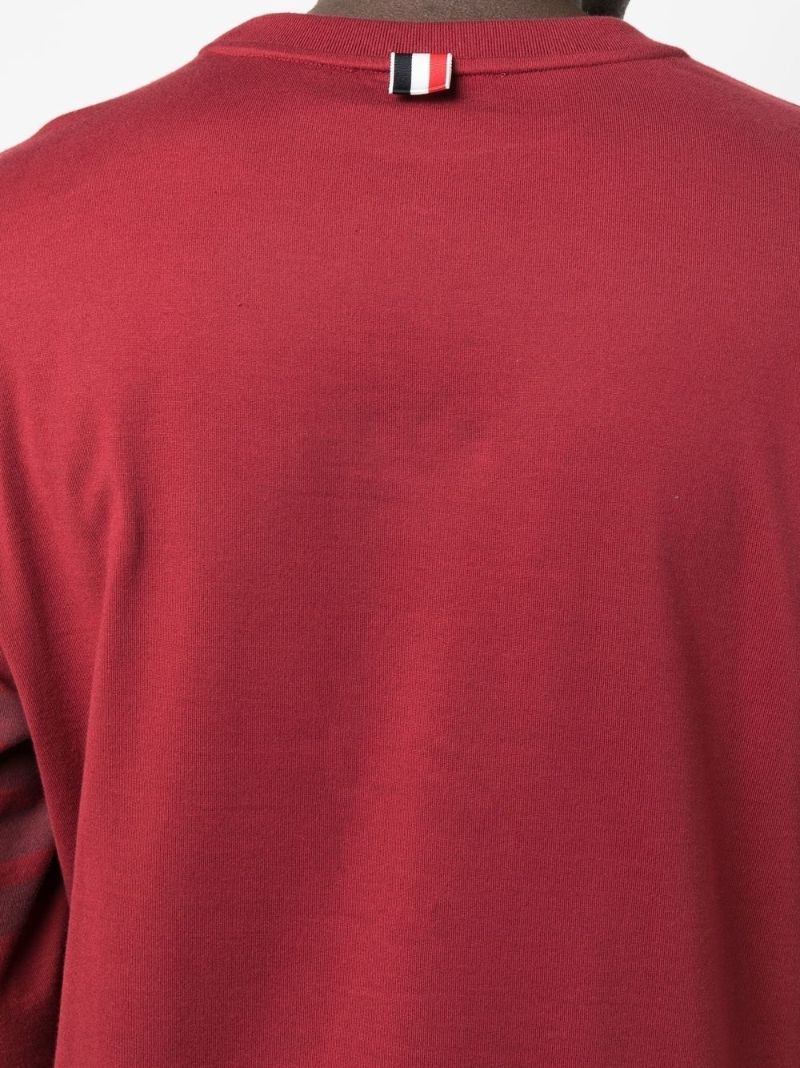 Red 4-bar Stripe Cotton Sweatshirt