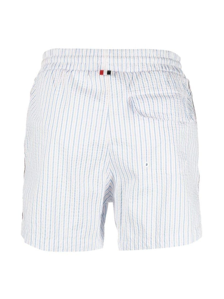 Multicolour Striped Seersucker Swim Shorts