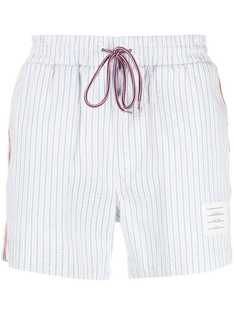 Multicolour Striped Seersucker Swim Shorts