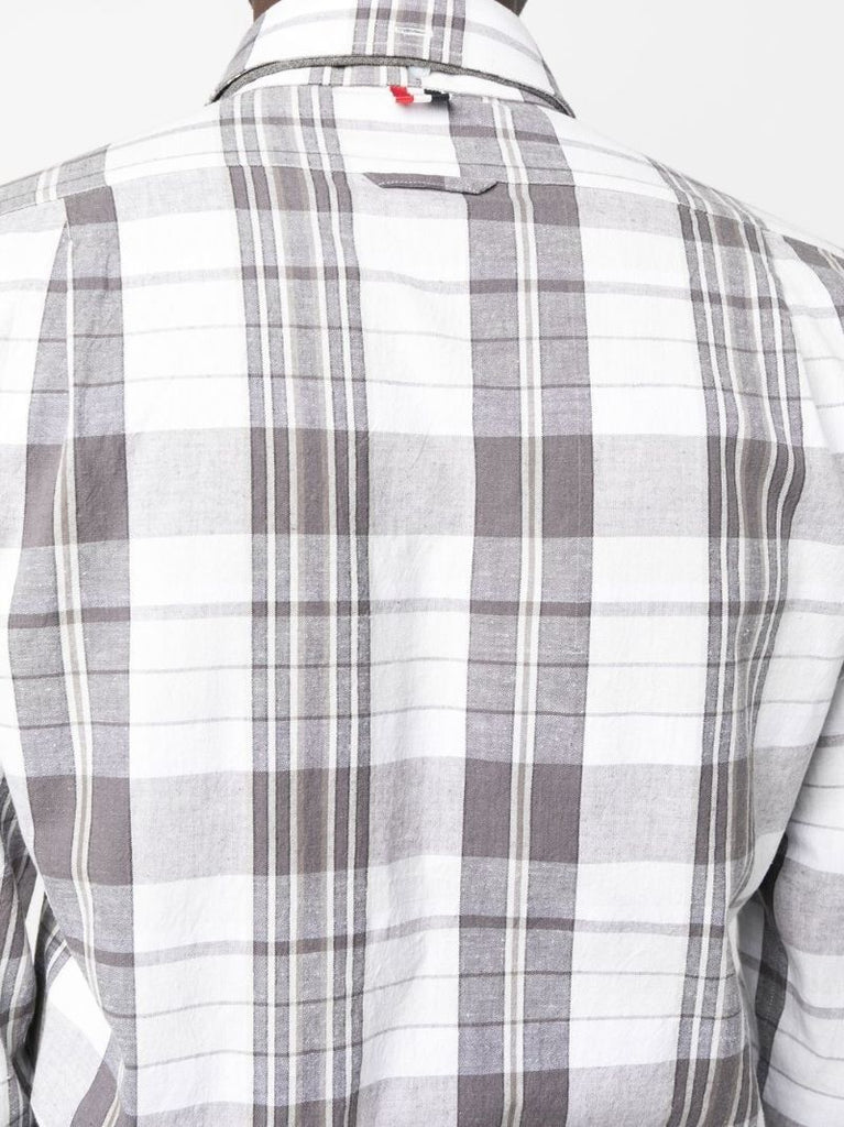 Grey Check Print Cotton Shirt