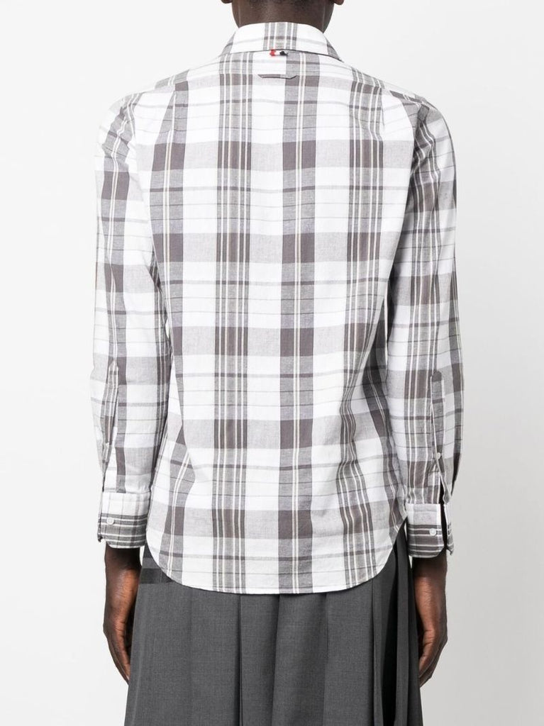Grey Check Print Cotton Shirt