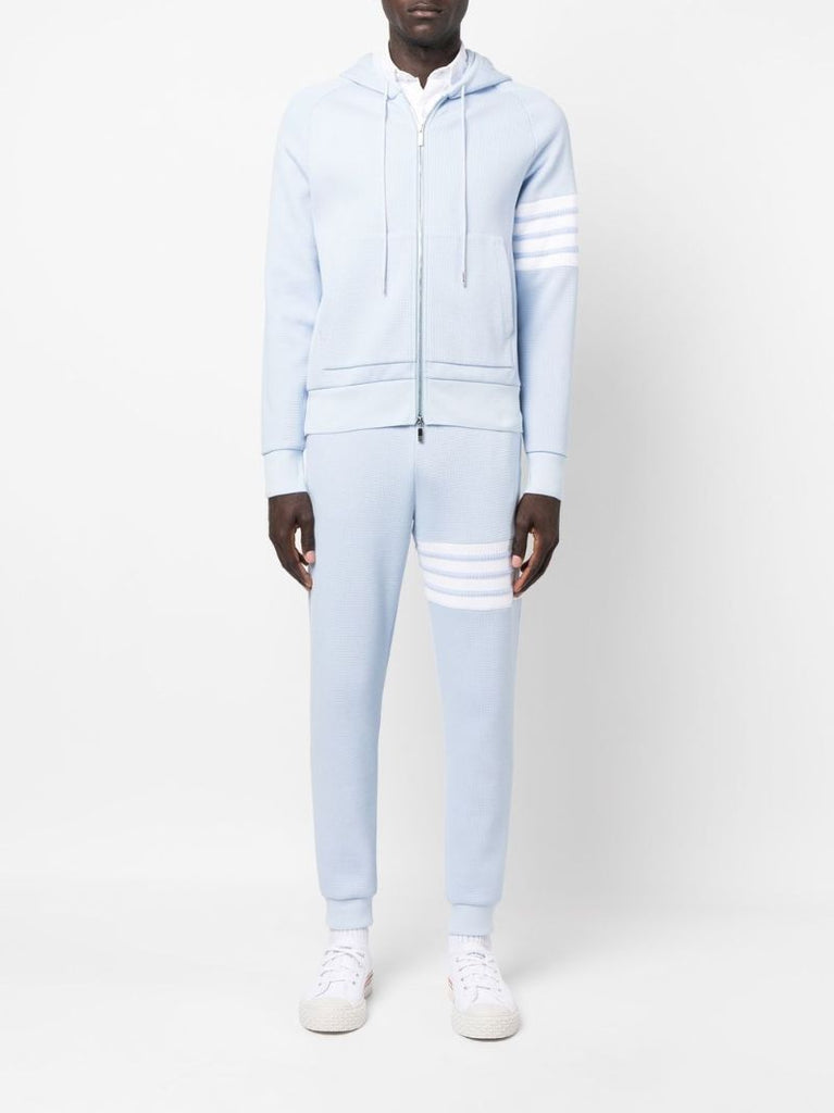 Blue 4-bar Waffle-knit Track Pants