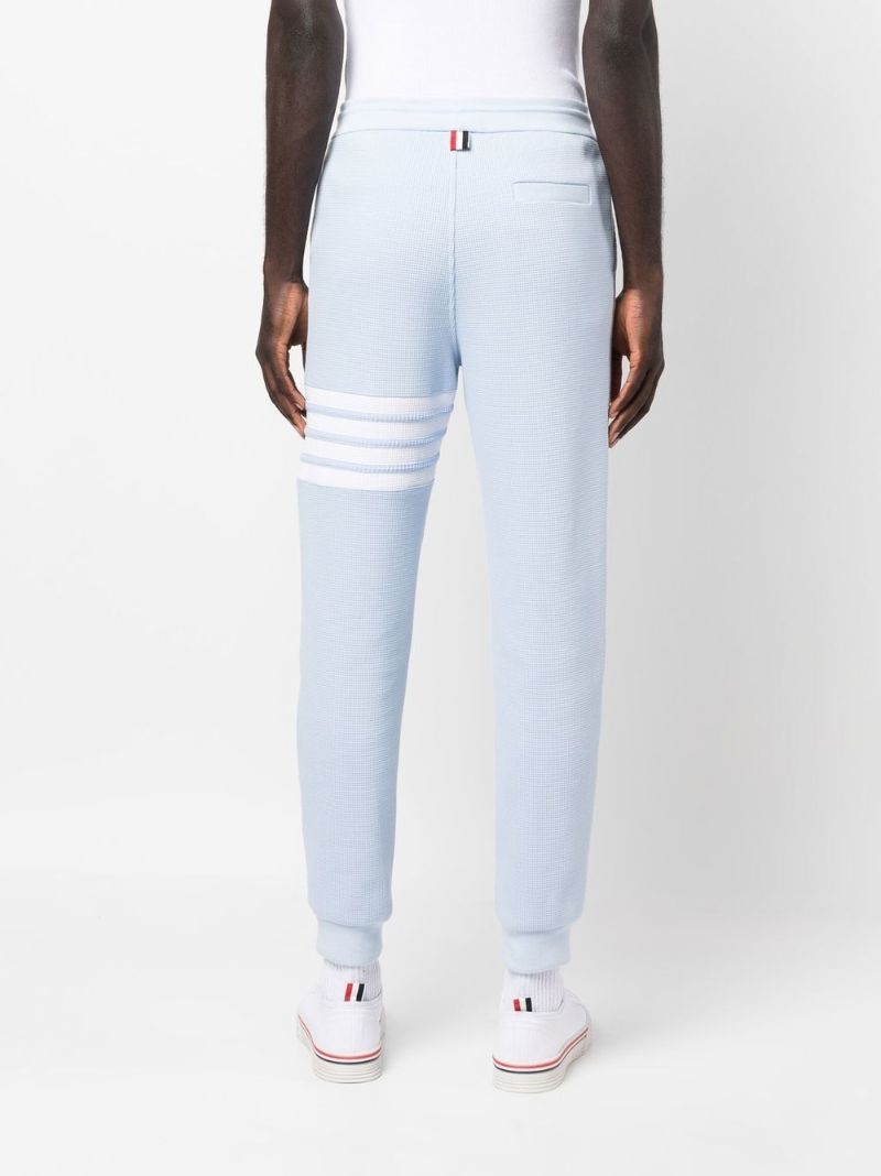 Blue 4-bar Waffle-knit Track Pants