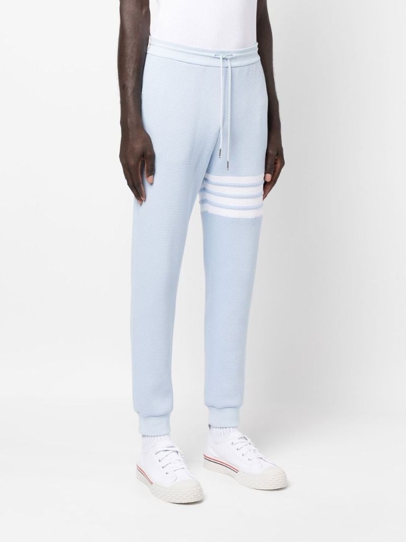 Blue 4-bar Waffle-knit Track Pants