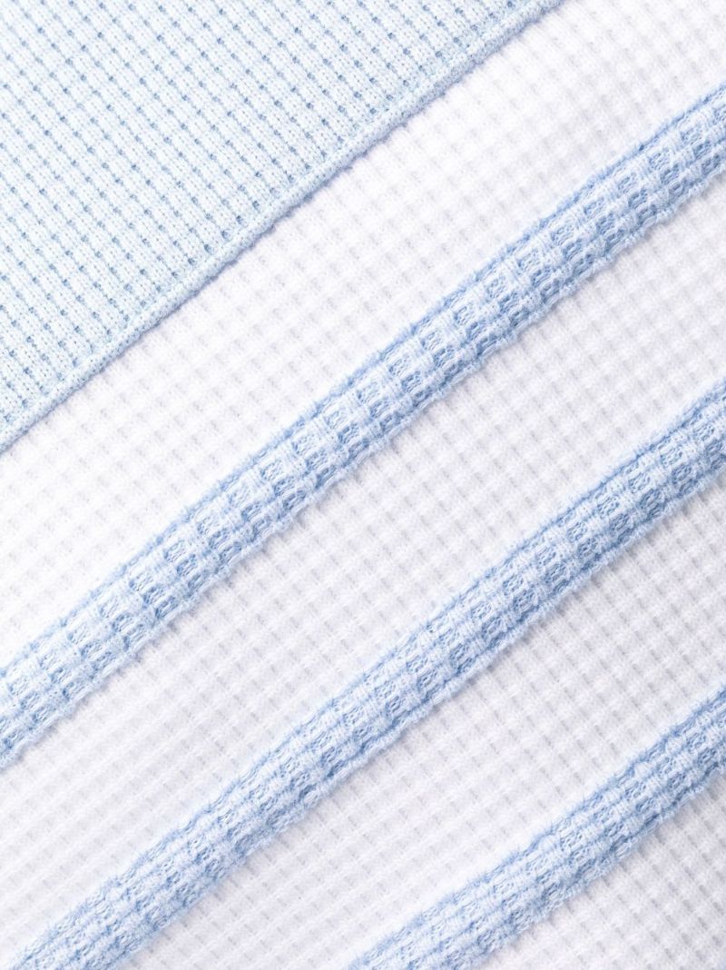 Blue 4-bar Waffle-knit Track Pants