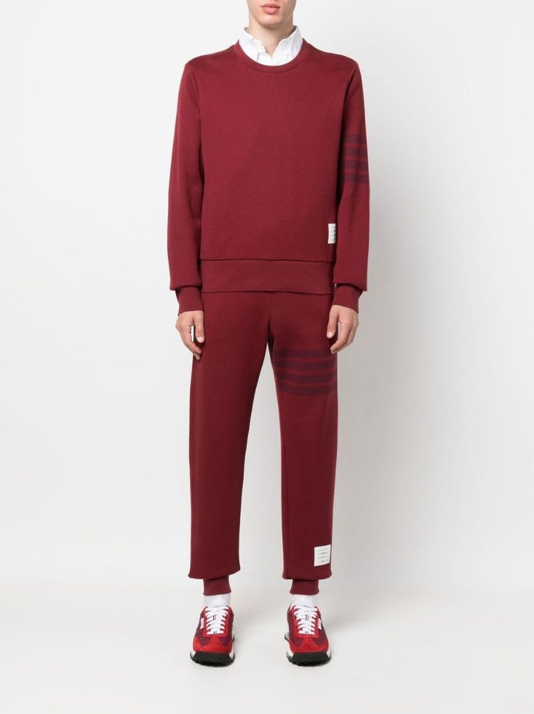 Red 4-bar Stripe Cotton Sweatshirt