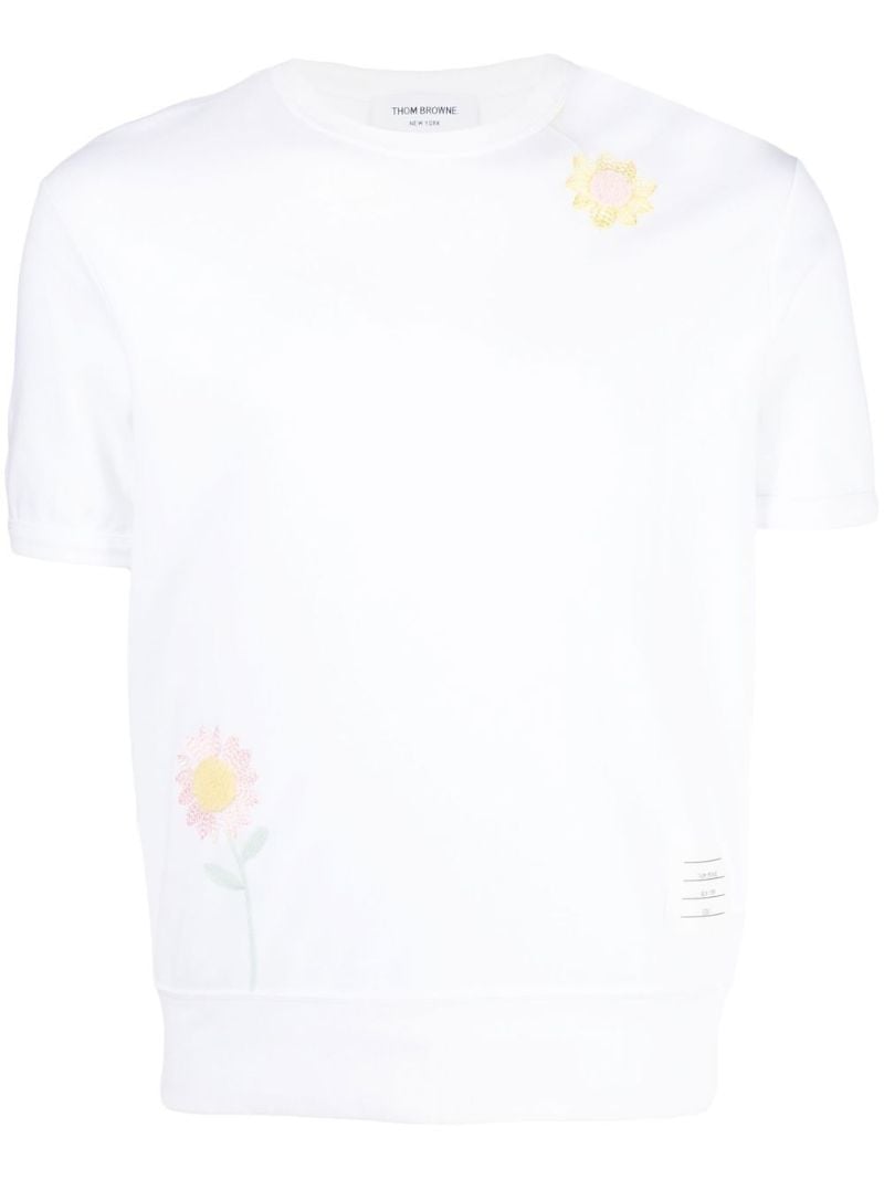 White Floral Embroidered T-shirt