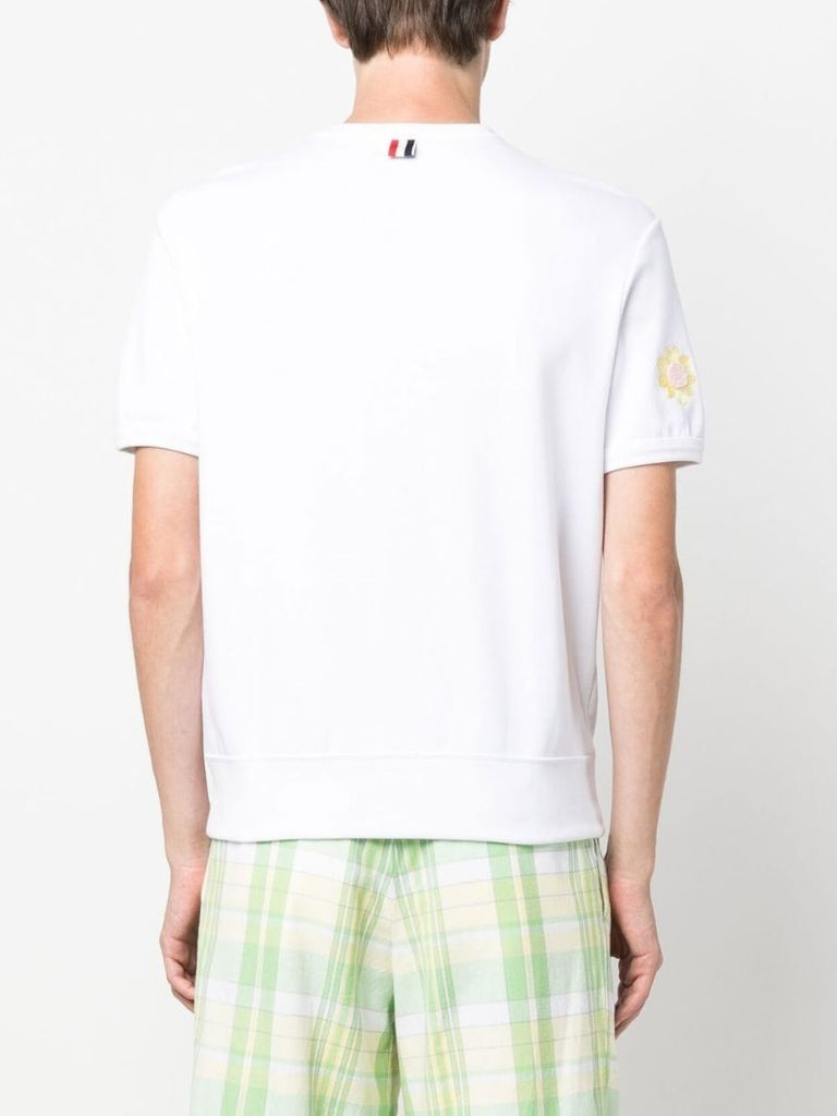 White Floral Embroidered T-shirt