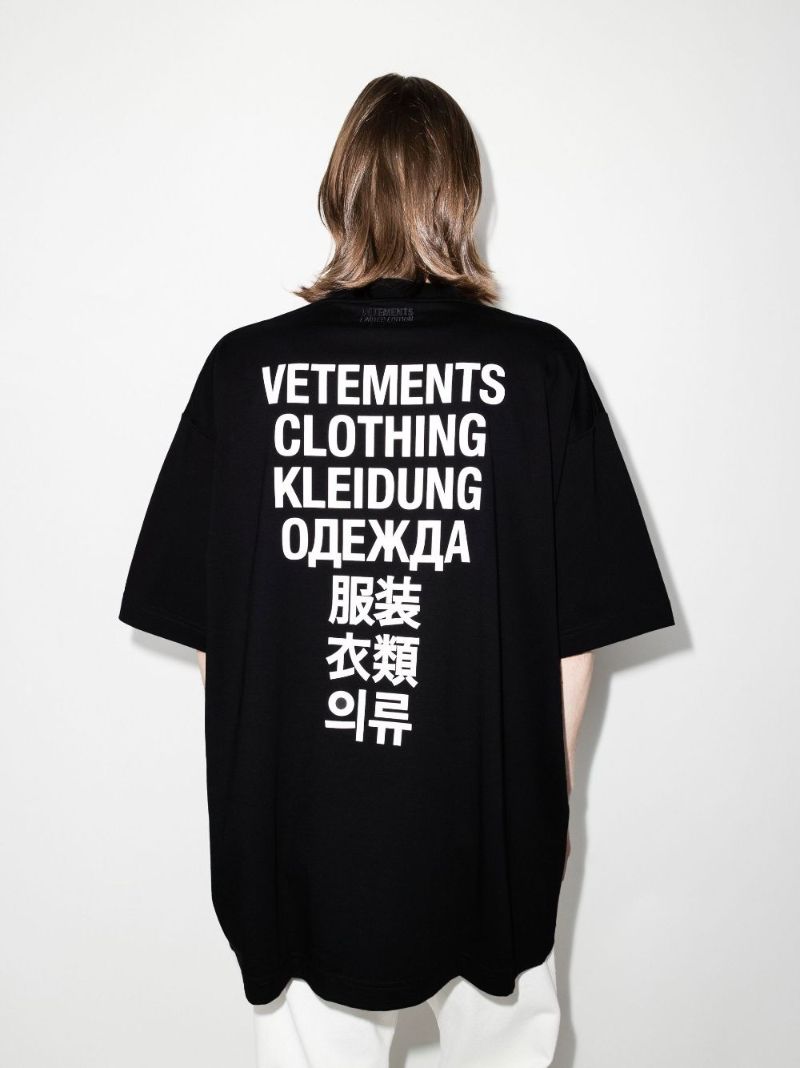 Black Translation Printed Cotton T-shirt