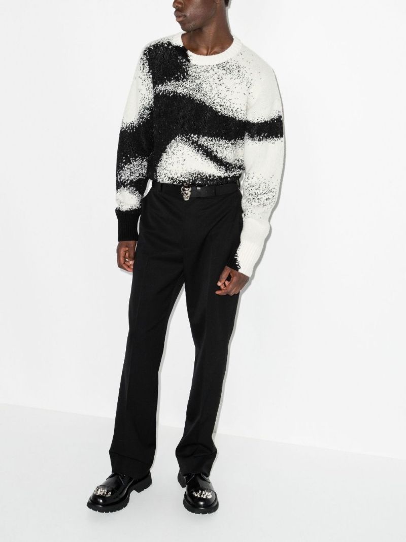 White Silhouette Motif BouclÃ_x0083_Â© Sweater