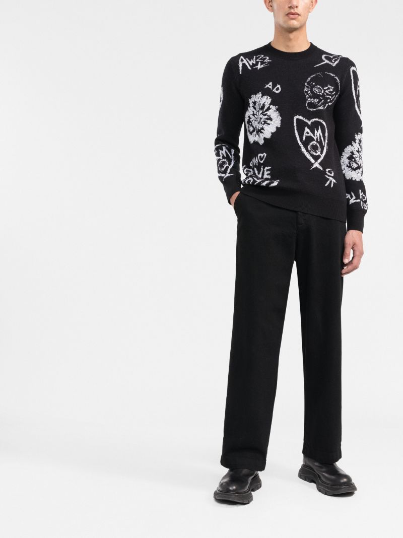 Black Tree Graffiti Sweater
