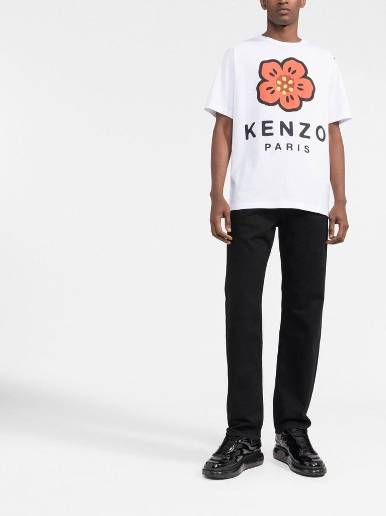 White Boke Flower Print T-shirt