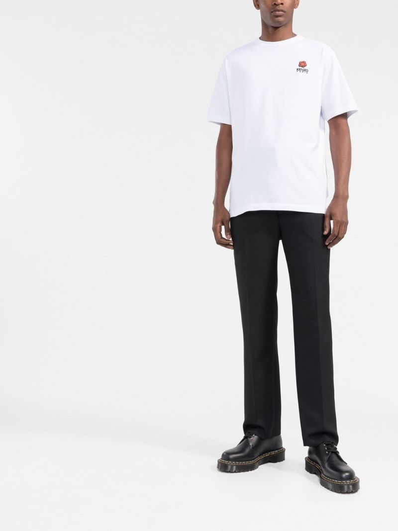 White Boke Flower Embroidered T-shirt
