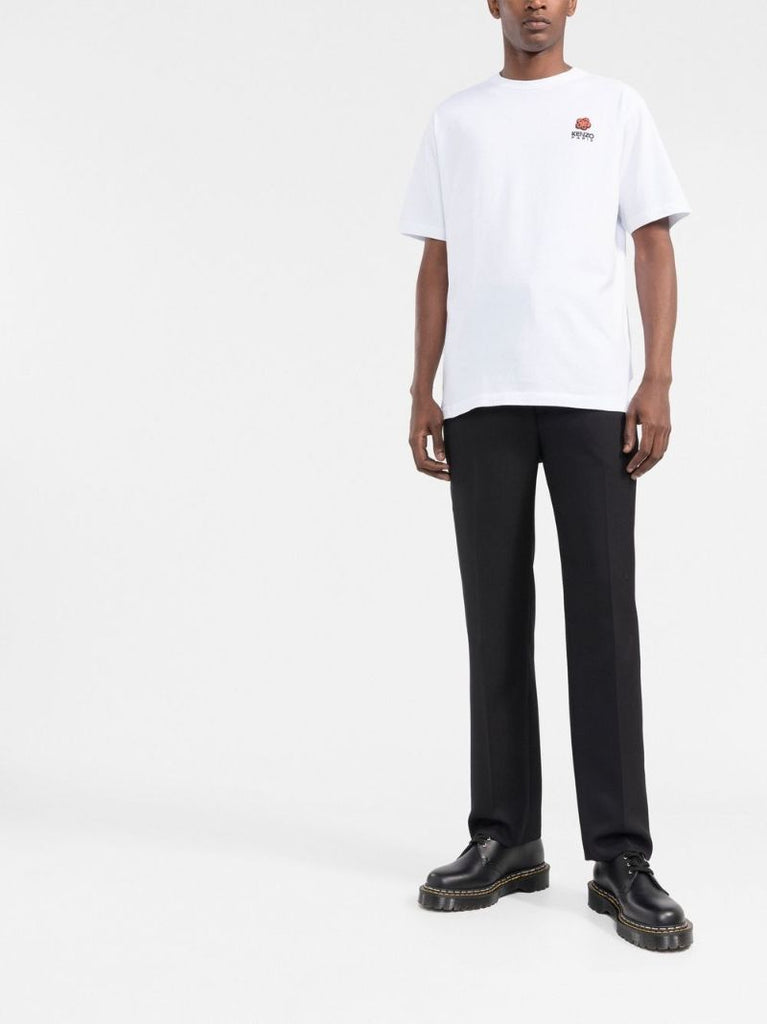 White Boke Flower Embroidered T-shirt