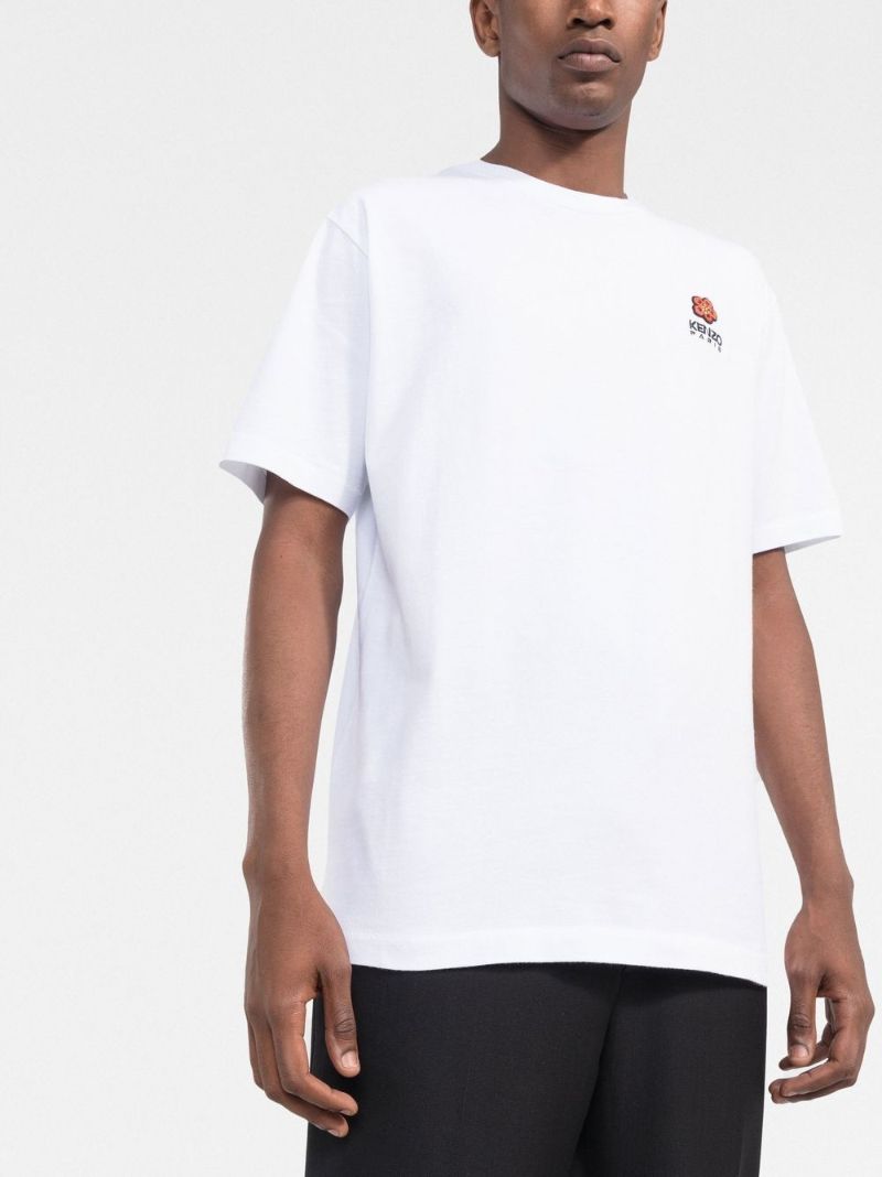 White Boke Flower Embroidered T-shirt