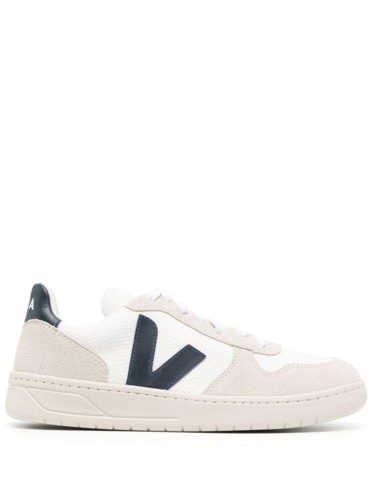 White V-10 Low-top Mesh Sneakers