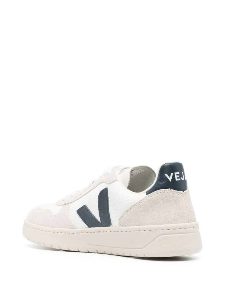 White V-10 Low-top Mesh Sneakers