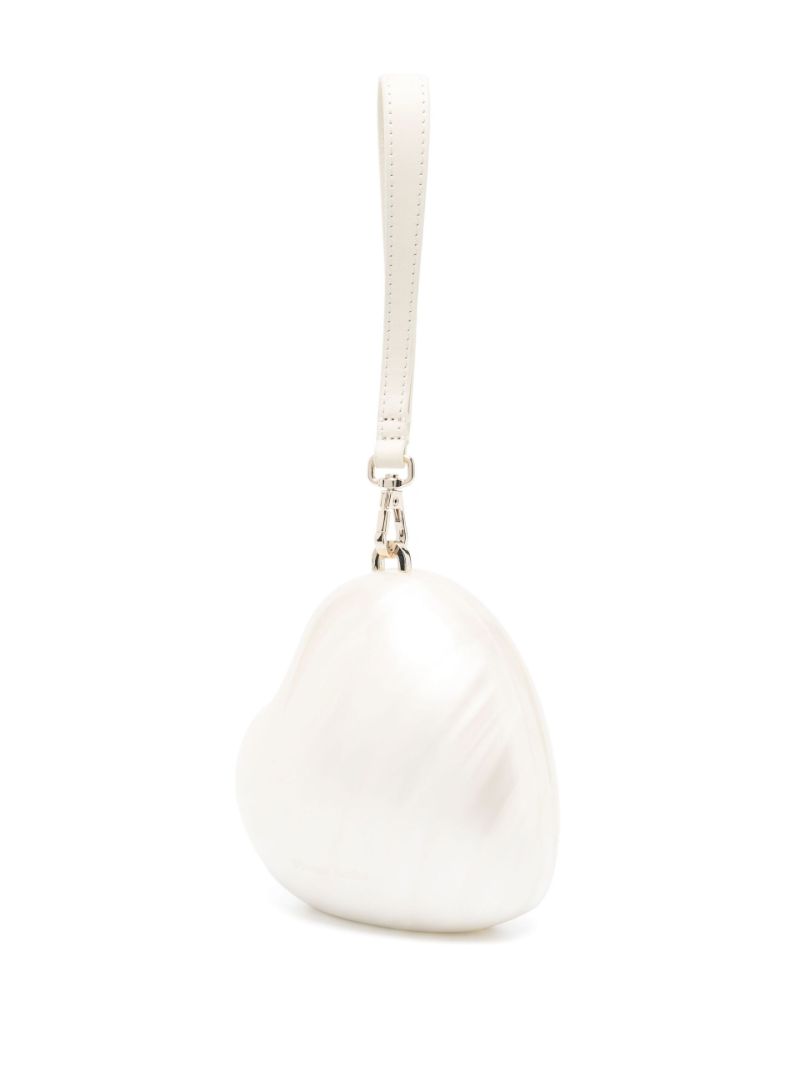White Pearl Heart Mini Bag