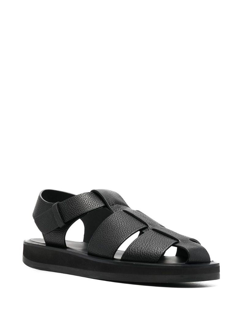 Black Fisherman Leather Sandals