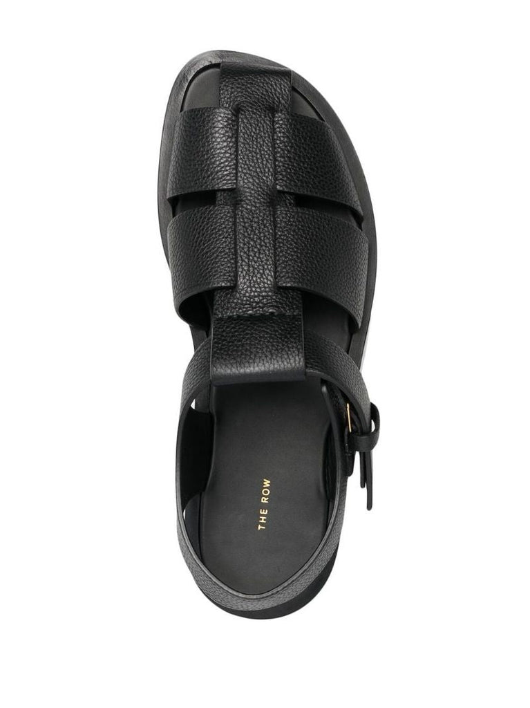 Black Fisherman Leather Sandals