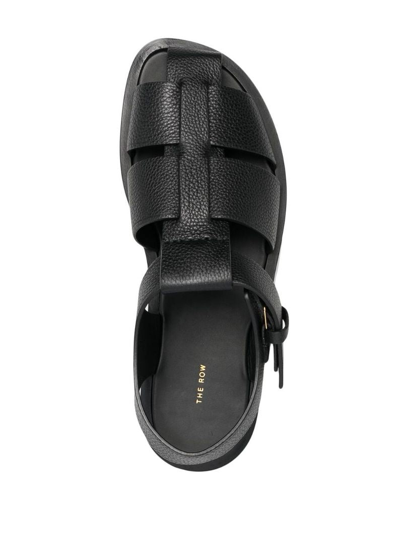 Black Fisherman Leather Sandals
