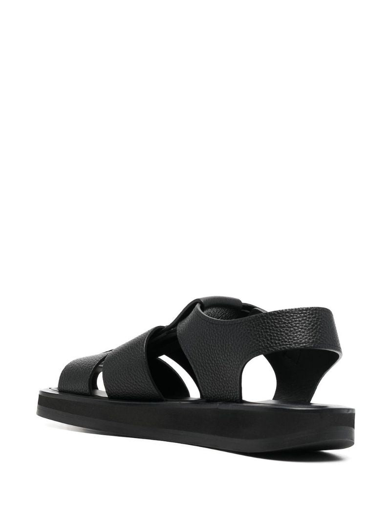 Black Fisherman Leather Sandals