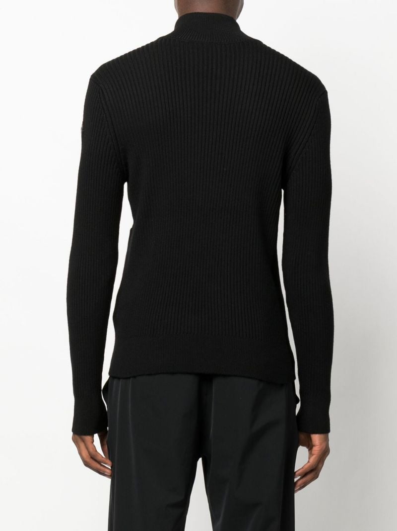 Black Ribbed Wool Cardigan
