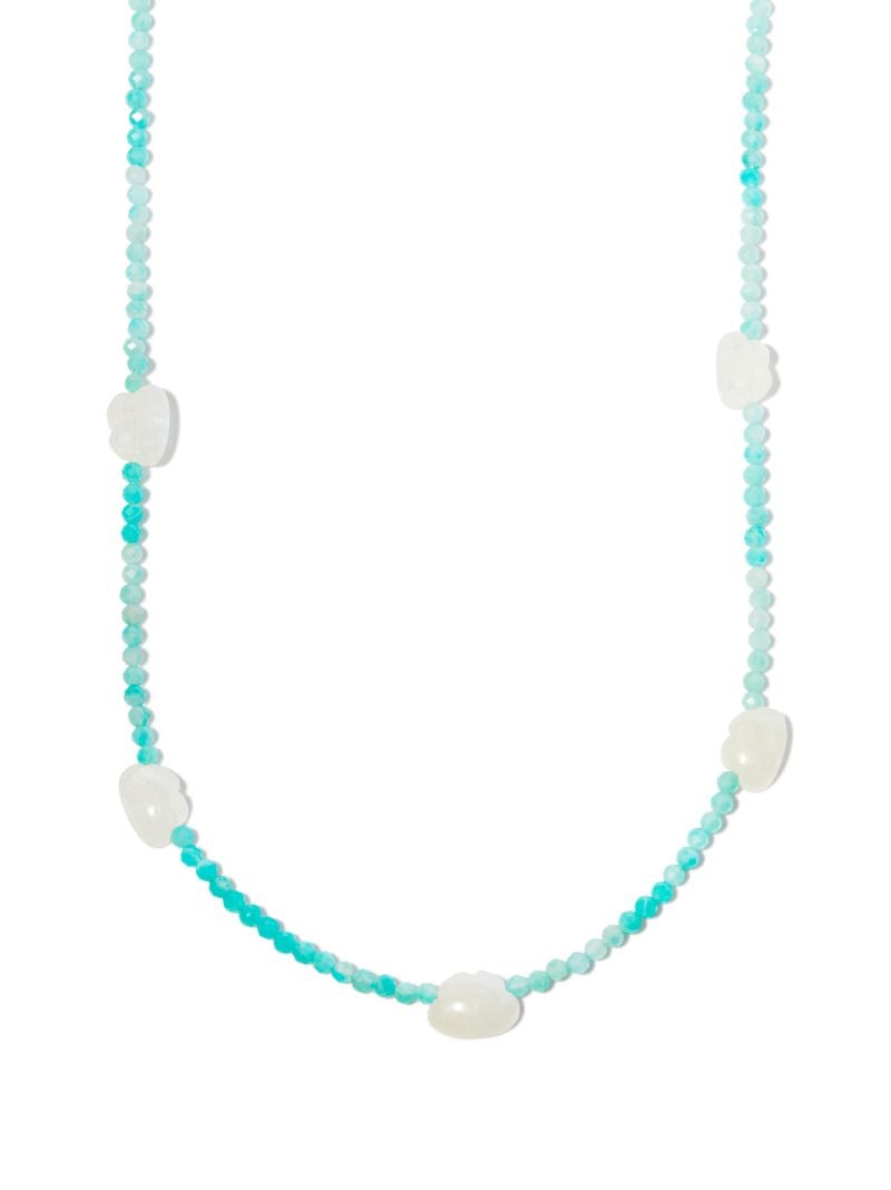 9k Yellow Gold Blue Sky Thinking Opal and Moonstone Necklace