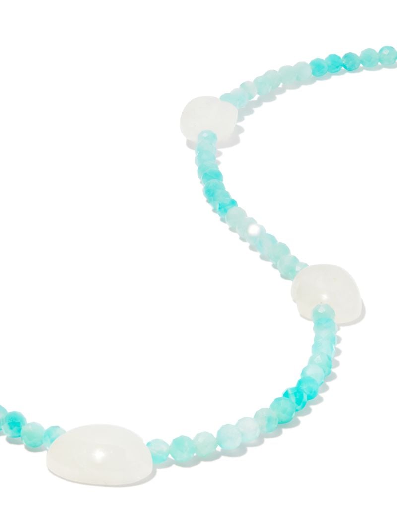 9k Yellow Gold Blue Sky Thinking Opal and Moonstone Necklace