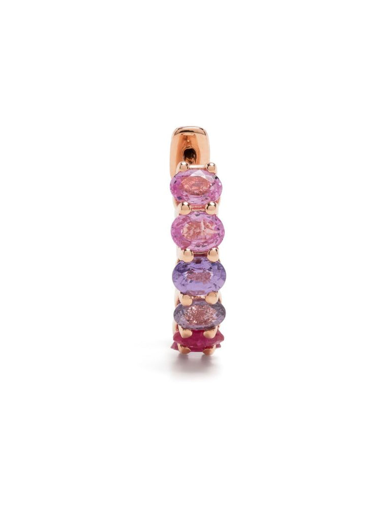 14k Rose Gold Chunko Sapphire Hoop Earrings