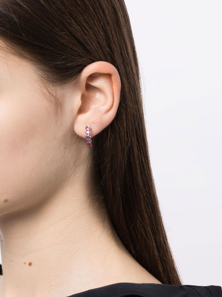 14k Rose Gold Chunko Sapphire Hoop Earrings