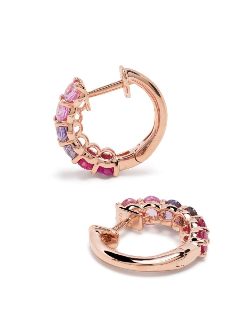 14k Rose Gold Chunko Sapphire Hoop Earrings