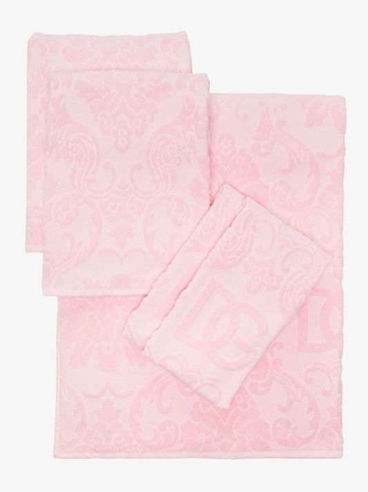 Pink Logo Jacquard Towel Set