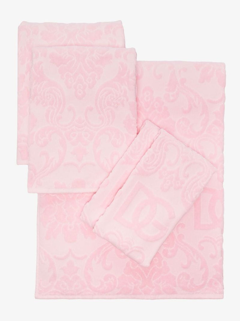 Pink Logo Jacquard Towel Set