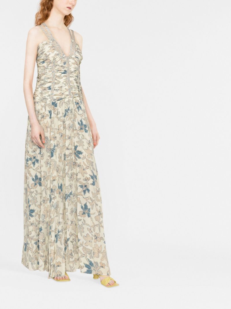 Neutral Anya Floral Gown