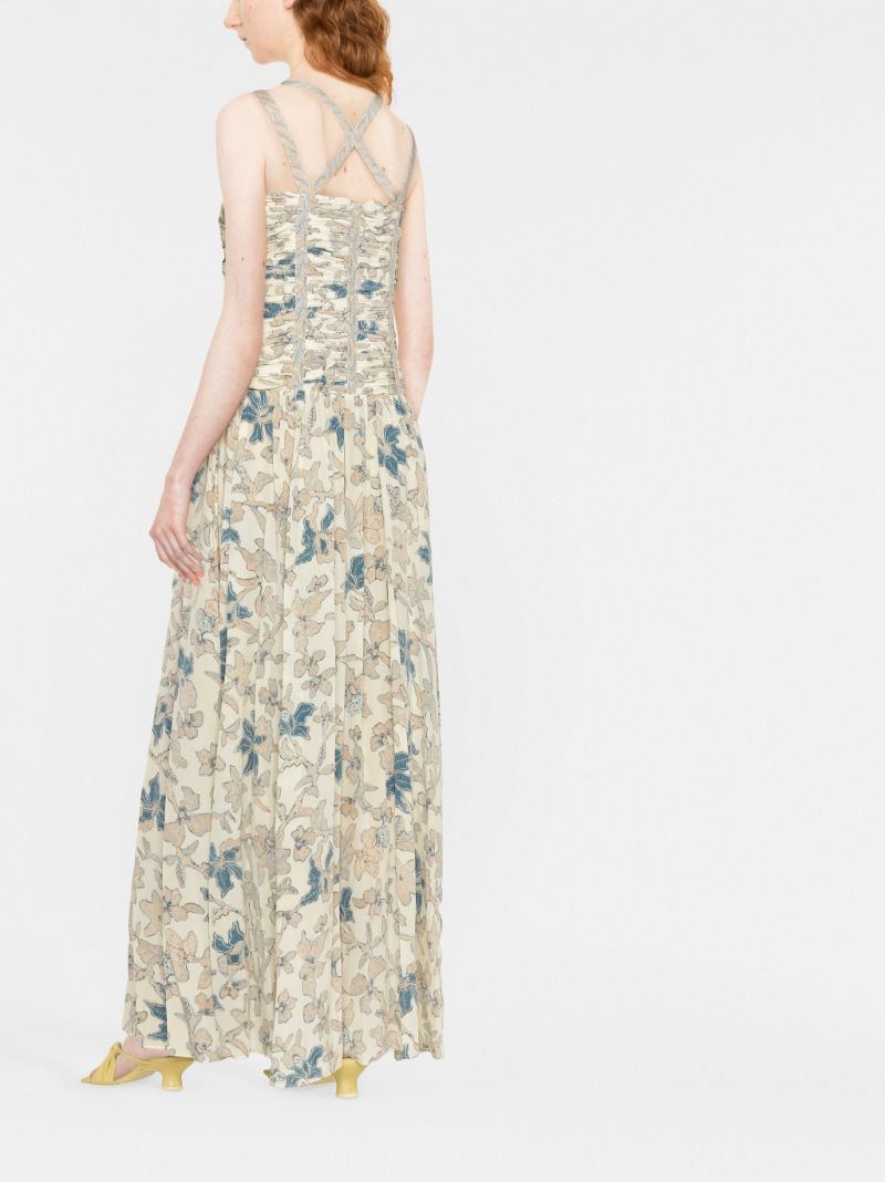 Neutral Anya Floral Gown