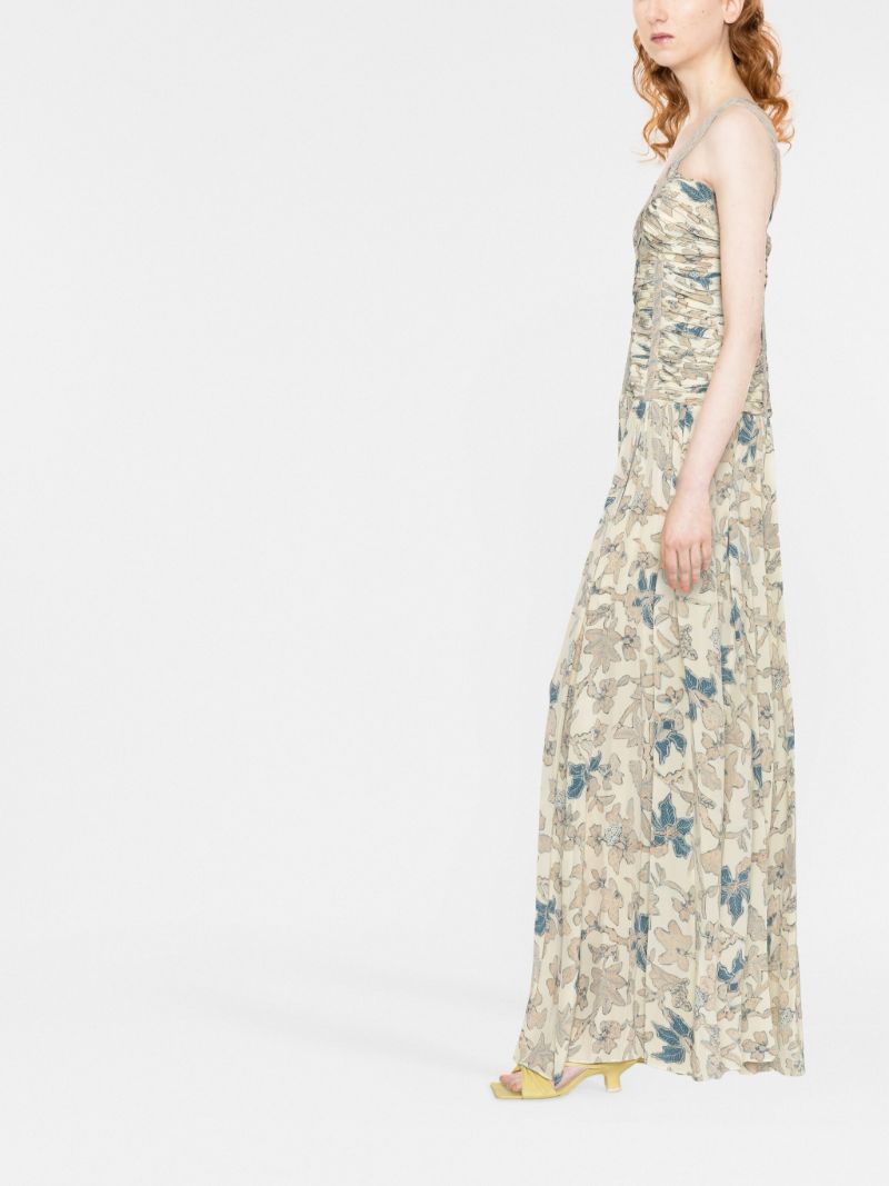 Neutral Anya Floral Gown