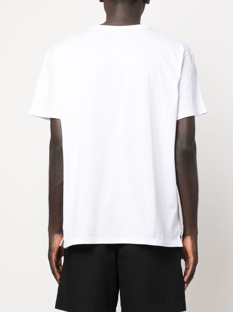 White Skull Print Cotton T-shirt