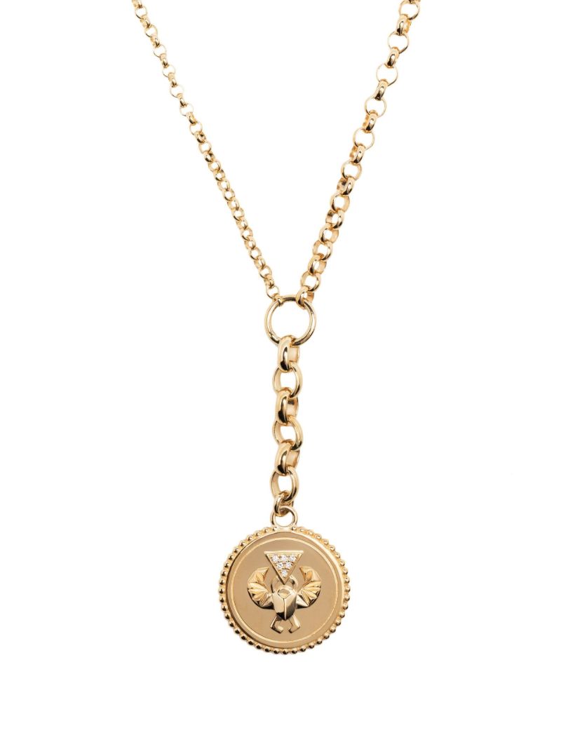 18k Yellow Gold Protection Lariat Necklace