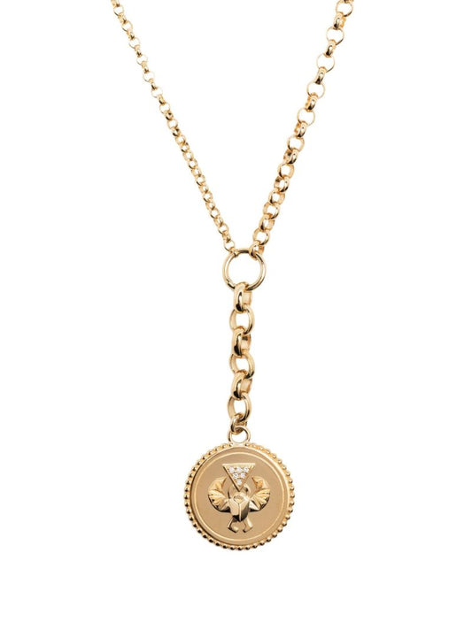 18k Yellow Gold Protection Lariat Necklace