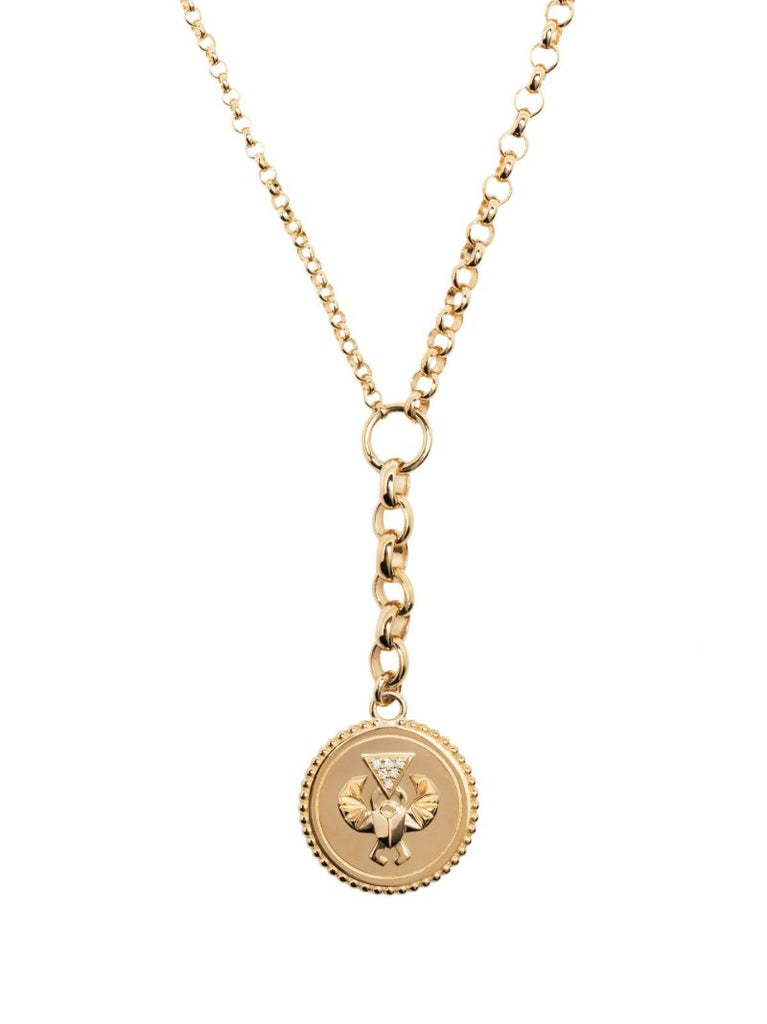 18k Yellow Gold Protection Lariat Necklace