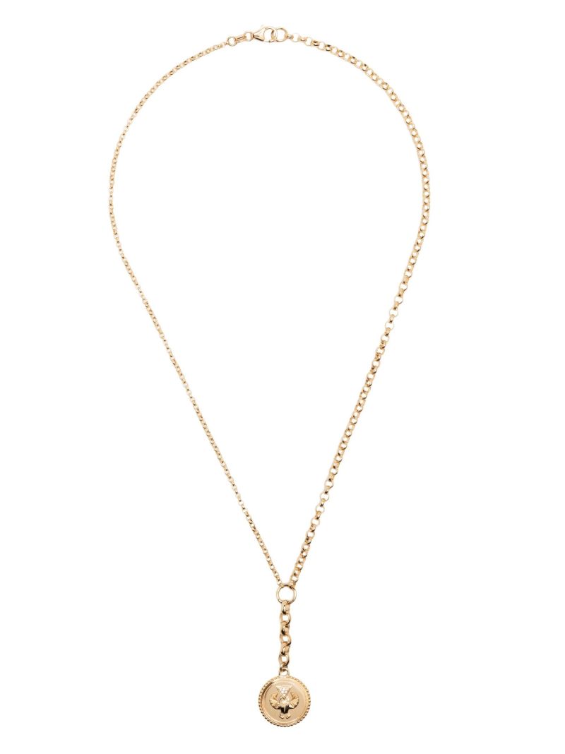 18k Yellow Gold Protection Lariat Necklace