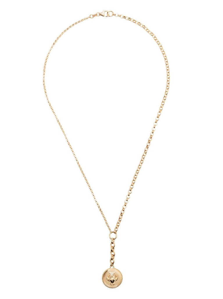 18k Yellow Gold Protection Lariat Necklace