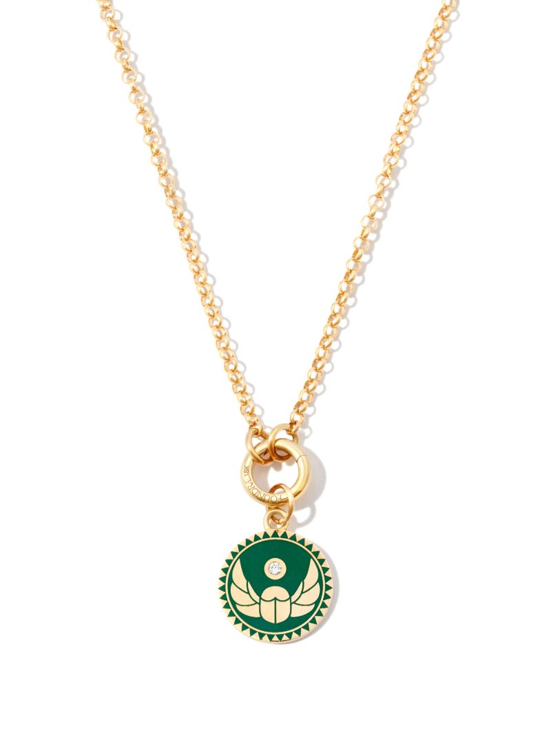 18k Yellow Gold Protection Petite Scarab Medallion