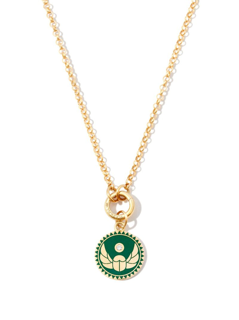 18k Yellow Gold Protection Petite Scarab Medallion