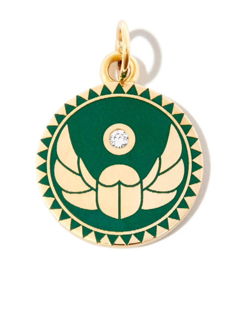 18k Yellow Gold Protection Petite Scarab Medallion