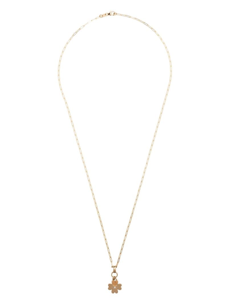 18k Yellow Gold Four Heart Clover Diamond Necklace